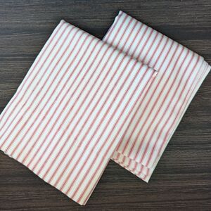 1 pair valances.red and white ticking stripe lined USA Made by SouthernTickingCo